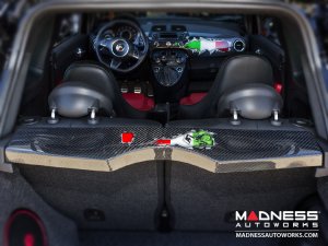 FIAT 500 Parcel Shelf - Carbon Fiber - Italian Flag w/ Black Scorpion 